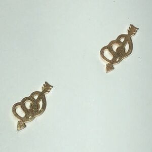 Gold Tone Stainless Steel Dainty Heart Stud Earrings